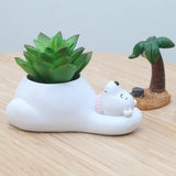 Polar Bear Flowerpot Epoxy Resin Mold Succulent Plant Pot Holder
