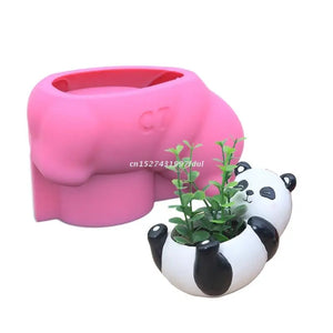 Polar Bear Flowerpot Epoxy Resin Mold Succulent Plant Pot Holder Silicone Mould