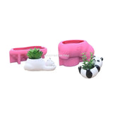 Polar Bear Flowerpot Epoxy Resin Mold Succulent Plant Pot Holder Silicone Mould