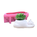 Polar Bear Flowerpot Epoxy Resin Mold Succulent Plant Pot Holder Silicone Mould