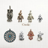 Hand of Fatima Owl Pendant, Sterling Silver Jewelry Gift