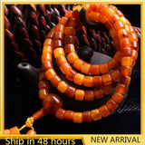 Polish Old Honey Wax 108 Buddha Beaded Bracelet