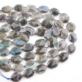 Labradorite Stone Beads Faceted Octangle Slab Necklace Craft
