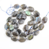 Labradorite Stone Beads Faceted Octangle Slab Necklace Craft