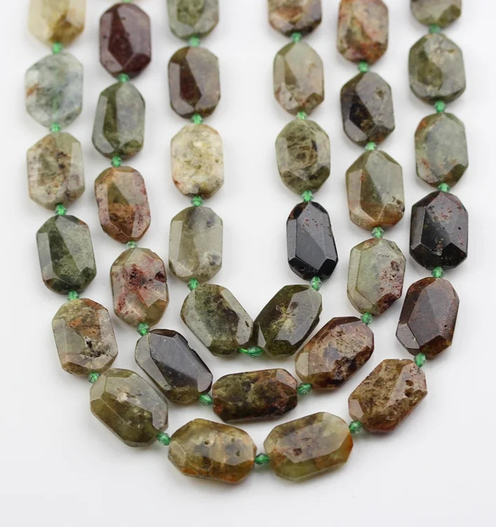 Labradorite Stone Beads Faceted Octangle Slab Necklace Craft