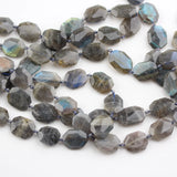Labradorite Stone Beads Faceted Octangle Slab Necklace Craft