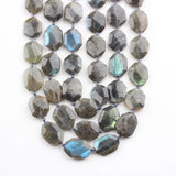 Labradorite Stone Beads Faceted Octangle Slab Necklace Craft