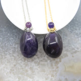 Amethyst Perfume Bottle Pendant, Crystal Diffuser Necklace