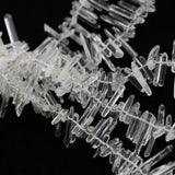Natural Crystal Sticks Beads Raw Quartz Stones Points Necklace