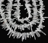 Natural Crystal Sticks Beads Raw Quartz Stones Points Necklace