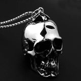 Stainless Steel Heavy Gochic Skull Pendant Men's Boy's Jewelry Pendant Necklace