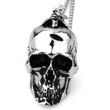 Stainless Steel Heavy Gochic Skull Pendant Men's Boy's Jewelry Pendant Necklace