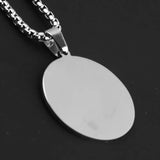 Stainless Steel Silver ID Pendant Necklace 24''