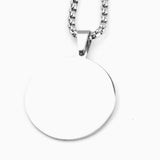 Stainless Steel Silver ID Pendant Necklace 24''