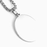 Stainless Steel Silver ID Pendant Necklace 24''