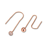 Rose Gold Bead Dangle Earrings for Women Long Chain Small Ball Women Earrings