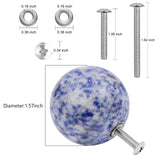 Crystal Stone Ball Drawer Cabinet Pulls Knobs Brass Handle