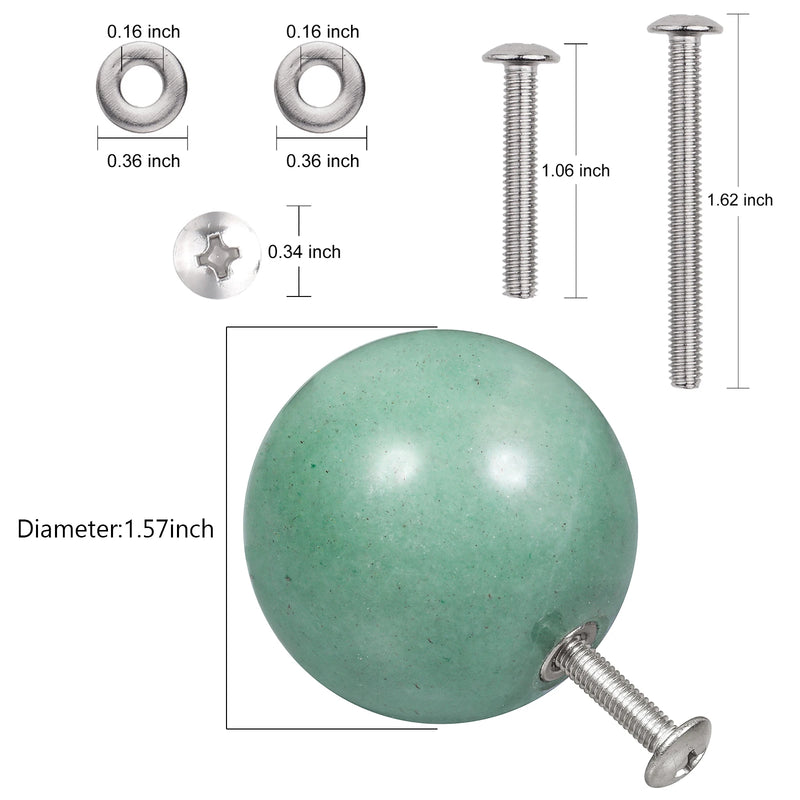 Crystal Stone Ball Drawer Cabinet Pulls Knobs Brass Handle