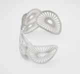 Silver Geometric Bangle Bracelet Stainless Steel