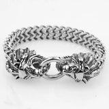 Stainless Steel Lion Head Bracelet for Men Heavy