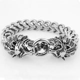 Stainless Steel Lion Head Bracelet for Men Heavy