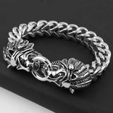 Stainless Steel Lion Head Bracelet for Men Heavy