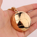 Polished Stainless Steel Volleyball Pendant Necklace 24inch