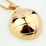 Polished Stainless Steel Volleyball Pendant Necklace 24inch