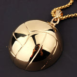 Polished Stainless Steel Volleyball Pendant Necklace 24inch