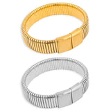 Polished Stainless Steel Magnetic Clasp Elastic Bracelet