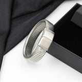 Polished Stainless Steel Magnetic Clasp Elastic Bracelet