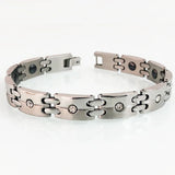 Stainless Steel Rhinestone Bracelet Health Therapy Magnetic Bangle