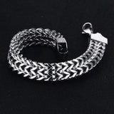 Stainless Steel Wide Link Chain Bracelet for Men Punk Jewelry