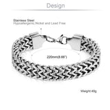 Stainless Steel Wide Link Chain Bracelet for Men Punk Jewelry