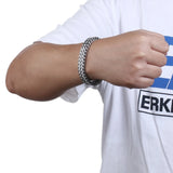 Stainless Steel Wide Link Chain Bracelet for Men Punk Jewelry