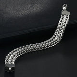 Stainless Steel Wide Link Chain Bracelet for Men Punk Jewelry