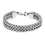 Stainless Steel Wide Link Chain Bracelet for Men Punk Jewelry