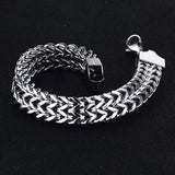 Stainless Steel Wide Link Chain Bracelet for Men Punk Jewelry