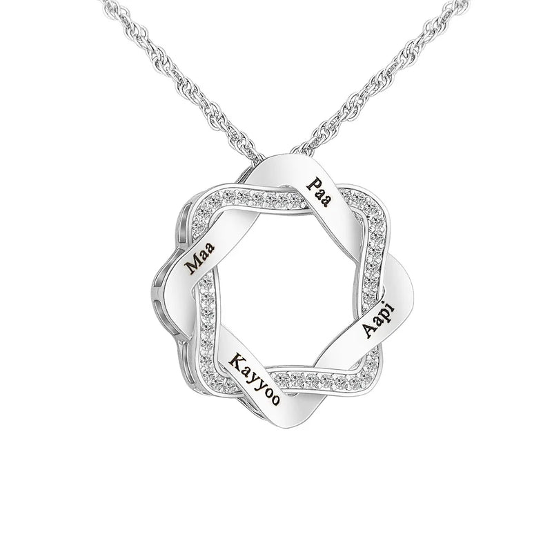 Personalized Crystal Wreath Name Necklace Jewelry
