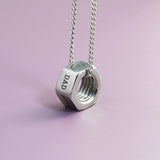 PolishedPlus Screw Necklace Stainless Steel Bolt Nut Hexahedron Pendant