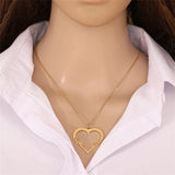 Personalized Double Name Necklace Heart Pendant