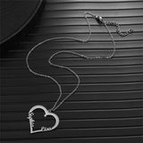 Personalized Double Name Necklace Heart Pendant