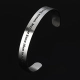 Strong Women Stainless Steel Inspirational Bangle Bracelet