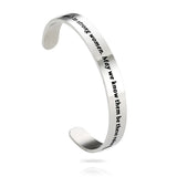 Strong Women Stainless Steel Inspirational Bangle Bracelet