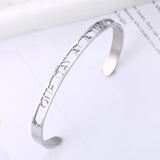 PolishedPlus Stainless Steel Bangle Letter Bracelet for Women