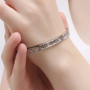 PolishedPlus Stainless Steel Bangle Letter Bracelet for Women