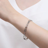 PolishedPlus Stainless Steel Bangle Letter Bracelet for Women