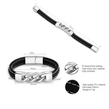 PolishedPlus Stainless Steel Leather Bracelet Gift For Men Father