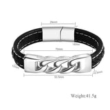 PolishedPlus Stainless Steel Leather Bracelet Gift For Men Father