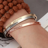 PolishedPlus BREATHE Inspirational Bangle Personalized for Women